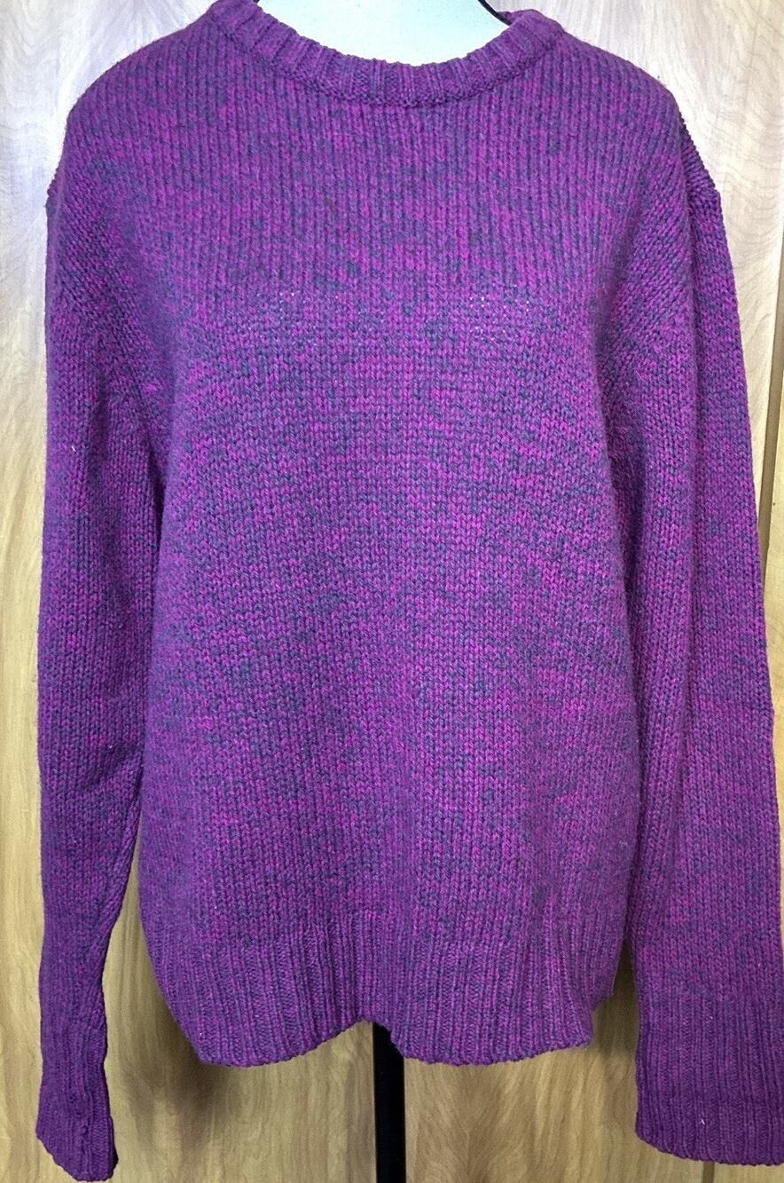 Vintage Woolrich Womens Sweater Extra Large Purple Wool Pullover Marble